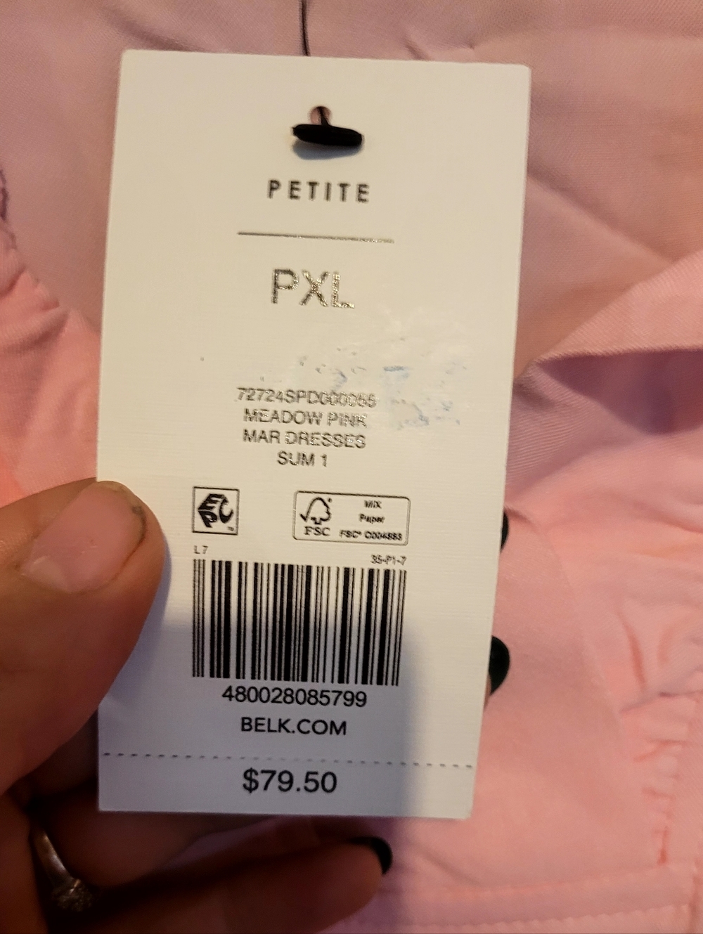 Crown & Ivy Light Pink Sleeveless "Mara" Dress NWT XL - Picture 6 of 7